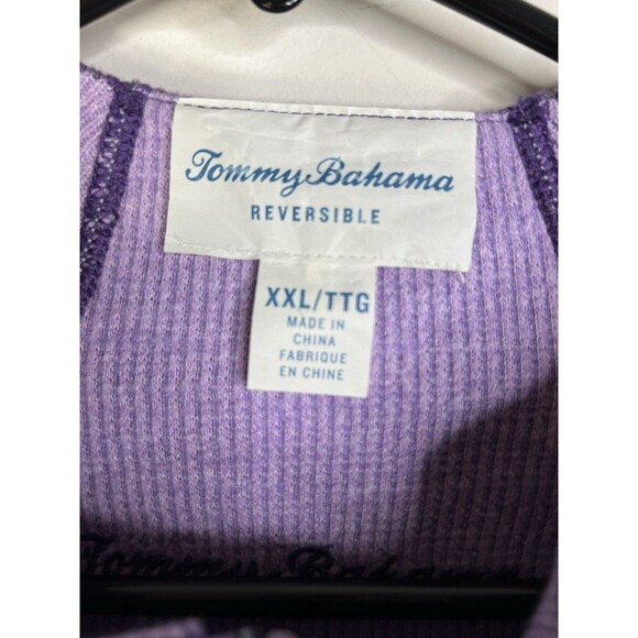 Tommy Bahama Flip Side Twill Reversible Half‑Zip Sweater Men’s 2XL Purple - Picture 3 of 12